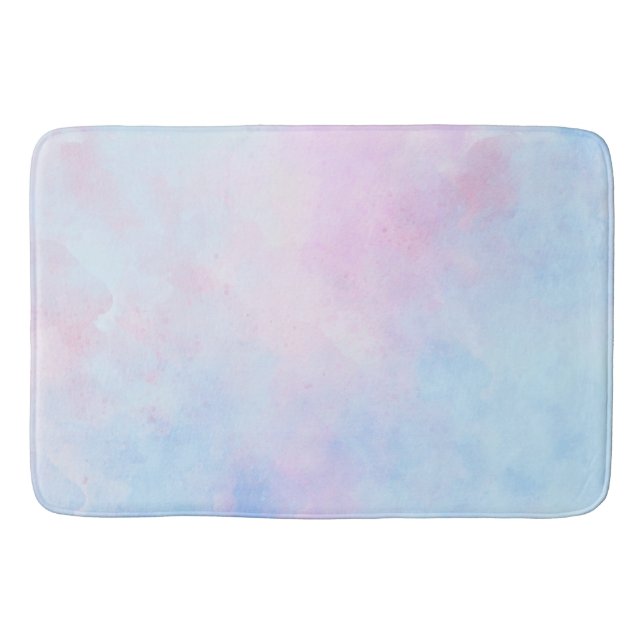 Dreamy Watercolor Pink Blau Türkis Badematte (Vorderseite)
