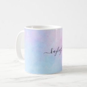 Dreamy Watercolor Pink Blau Türkis Kaffeetasse