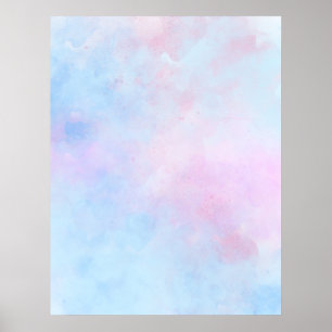 Dreamy Watercolor Pink Blue Poster