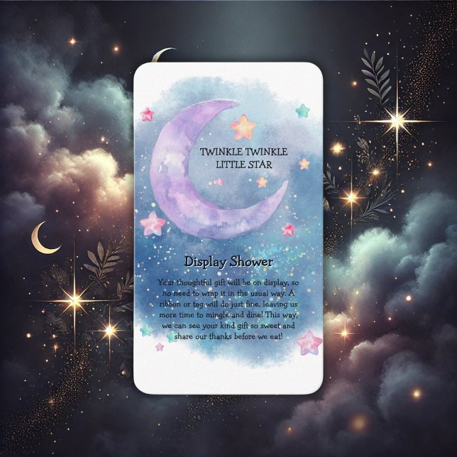 Dreamy Watercolor Twinkle Little Star Baby Dusche Begleitkarte (Von Creator hochgeladen)