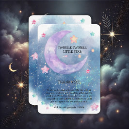 Dreamy Watercolor Twinkle Little Star Baby Dusche Dankeskarte