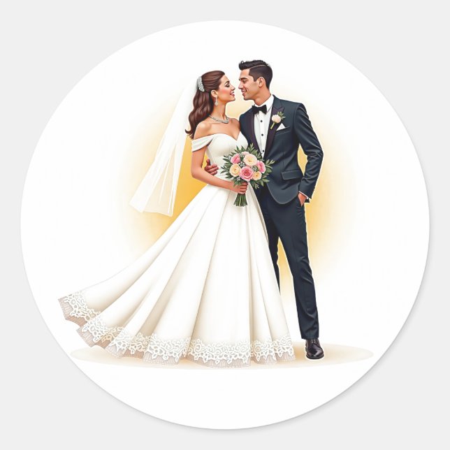 Dreamy Wedding Couple Sticker Set (Vorderseite)