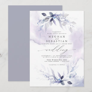 Dreamy Wedding Watercolor Lilac Einladung