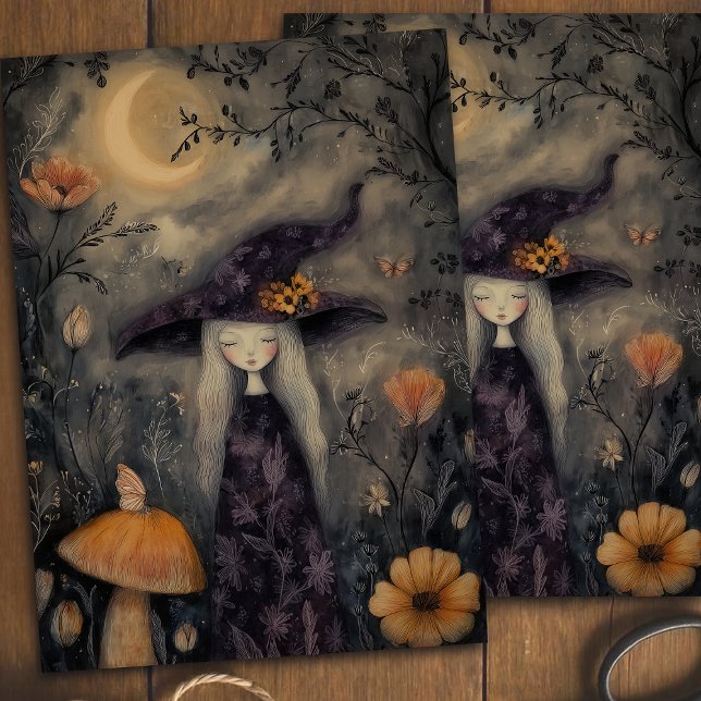 Dreamy Whimsical Halloween Hexentupage Seidenpapier (Von Creator hochgeladen)