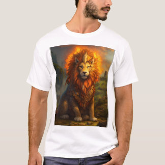 "Dreamy Whimsical Lion T - Shirt Design"