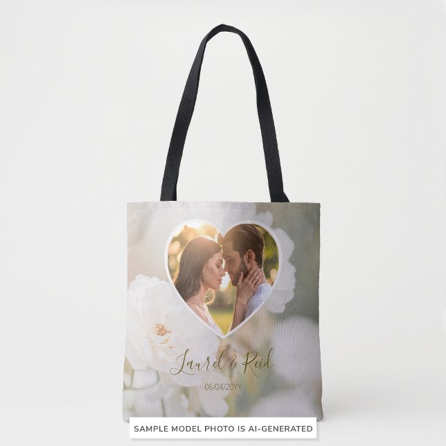 Dreamy White Rose Custom Foto Wedding Names (Von Creator hochgeladen)