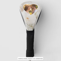 Dreamy White Rose Custom Heart Foto und Initialen
