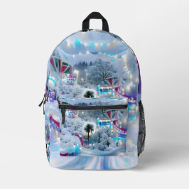 Dreamy Winter Wonderland Lights Bedruckter Rucksack