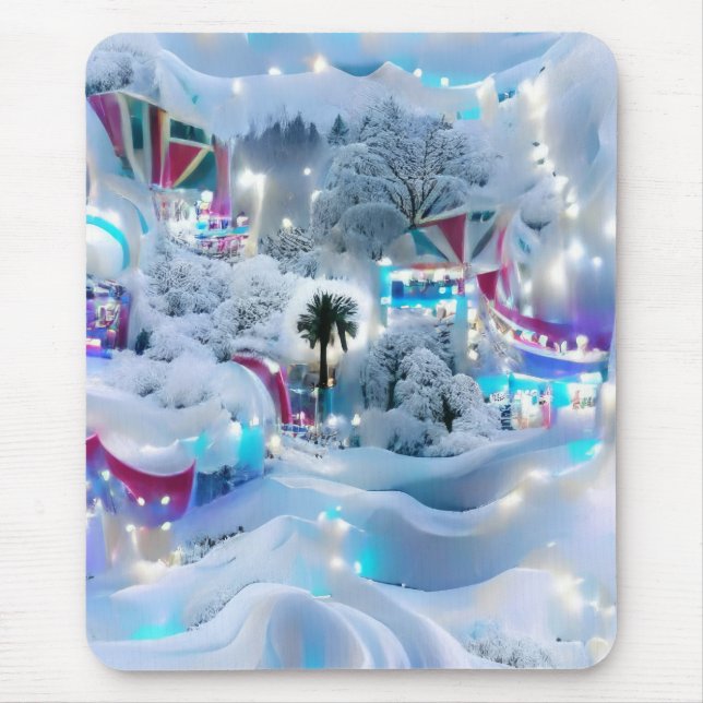 Dreamy Winter Wonderland Lights Mousepad (Vorne)