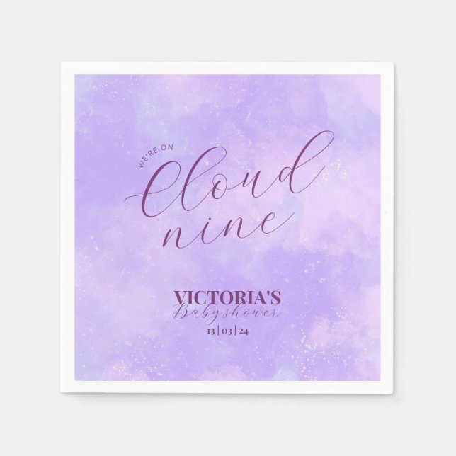 Dreamy Wir sind auf Cloud Nine Baby Dusche Serviette (Vorderseite)