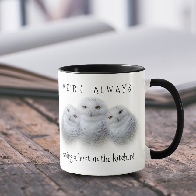 Dreamy Wisdom Snowy Owls Familie Tasse (Dreamy Wisdom of Snowy Owls 11 oz Coffee Mug Cover Photo.)