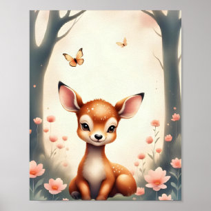 Dreamy Woodland Deer Kinderzimmer Baby & Kids Poster