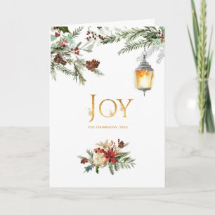 Dreamy Woodland Evergreen Holiday Foto Feiertagskarte