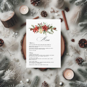 Dreamy Woodland Evergreen Winter Wedding Menükarte