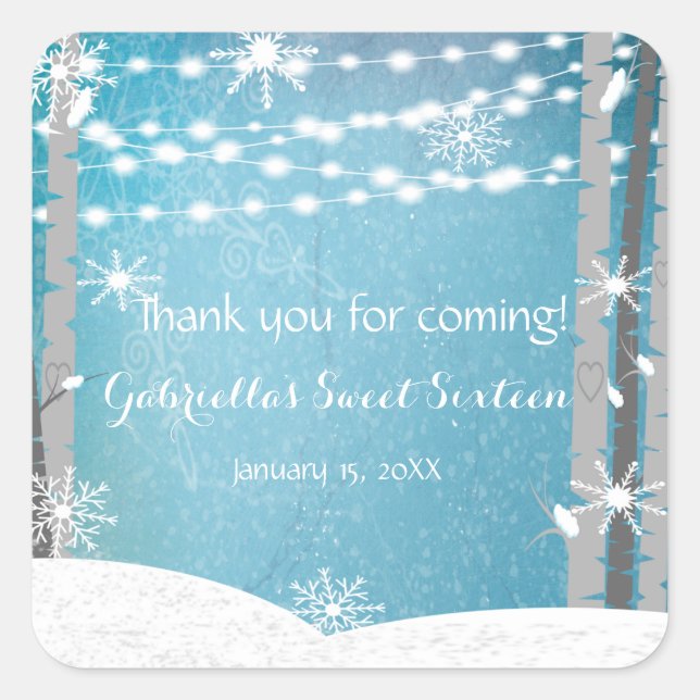 Dreamy Woodland Forest 16 . Geburtstag Stickers (Vorderseite)