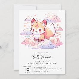 Dreamy Woodland Fox Babydusche Einladung