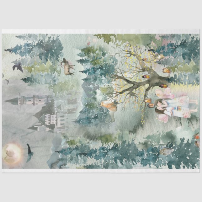 Dreamy Woodland Kinderzimmer Tissue Paper Seidenpapier (Vorderseite)