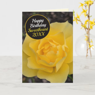 Dreamy Yellow Rose Happy Birthday Card Karte