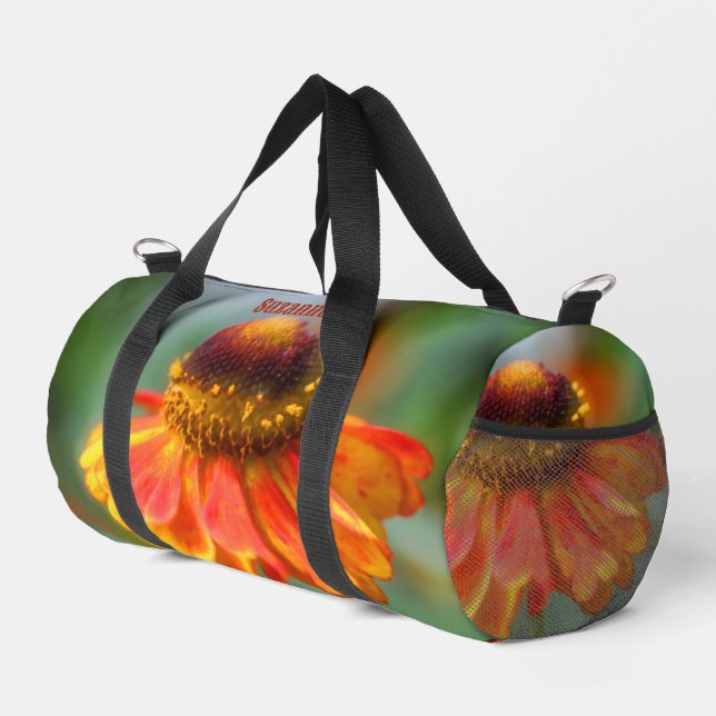 Dreamy Zinnia Blume Personalisiert Duffle Bag (Rechte Ecke)
