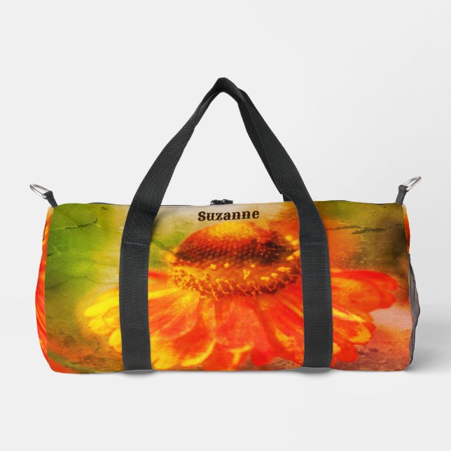 Dreamy Zinnia Blume Vintag Personalisiert Duffle Bag (Vorderseite)