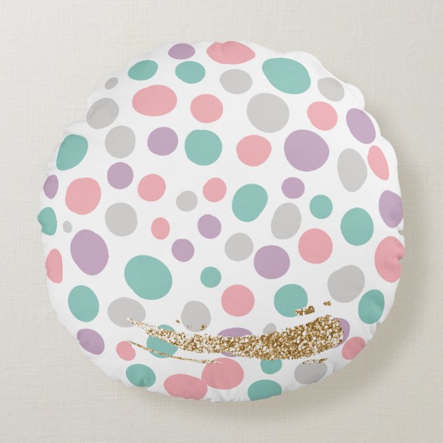 'DreamyPastels' Rundes Kissen (Vorderseite)