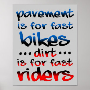 Dreck ist für schnelle Fahrer Dirt Bike Motocross Poster