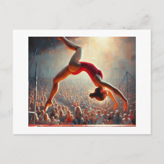 Dreh auf Trampolin, Postkarte (Vorderseite)