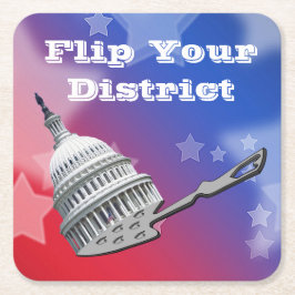 Dreh Deine District Vote 2026 Rechteckiger Pappuntersetzer