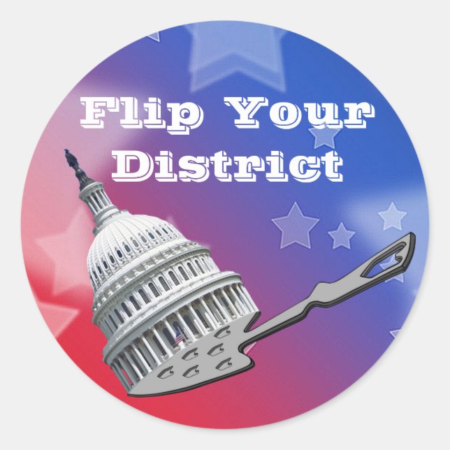 Dreh Deine District Vote 2026 Runder Aufkleber (Vorderseite)