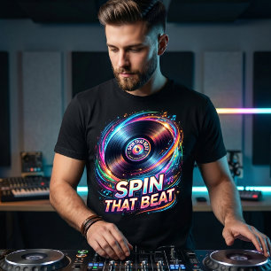 Dreh den Beat Farbige DJ-Vinyl-Schallplatte Musi Tri-Blend Shirt