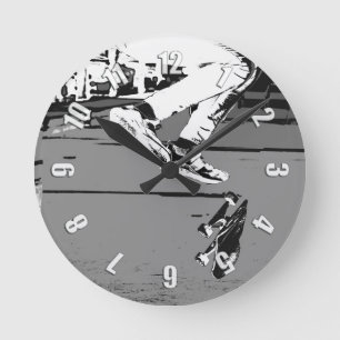 Dreh des Motherboards - Skateboarder, Round Clock Runde Wanduhr