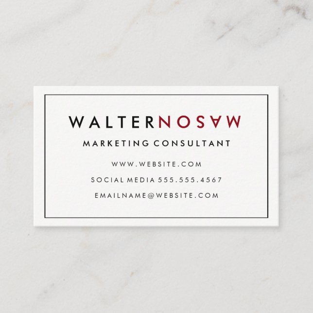 Dreh des Schreibens an der Grenze Visitenkarte (Vorderseite)