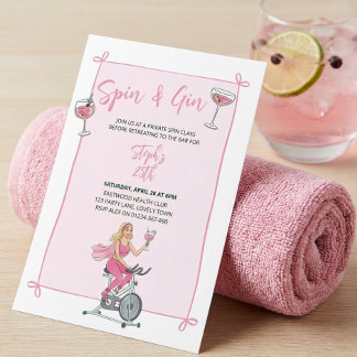 Dreh dich fit und genieße Gin - Pinke Klasse und C Einladung