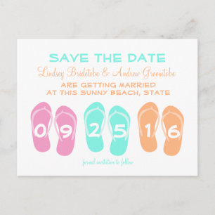 Dreh Flop Beach Wedding Save the Date Ankündigungspostkarte