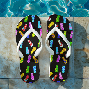 Dreh Flop Sandals Muster Schwarz Flip Flops