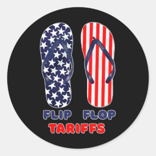 Dreh Flop Tariffs Funny Anti-Trump T-Shirt Merch P Runder Aufkleber