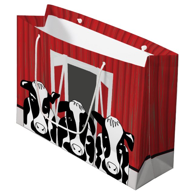 Dreh-Kuh-LGB Große Geschenktüte (Vorderseite Schrägansicht)