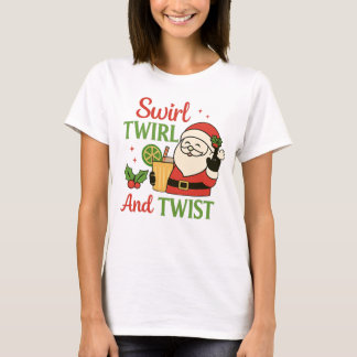Dreh, Wirbel und Twist-Druck | Lustiger trinkender T-Shirt