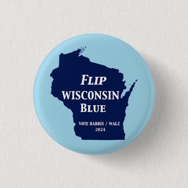 Dreh Wisconsin Blue im Jahr 2024 Button (Vorderseite)
