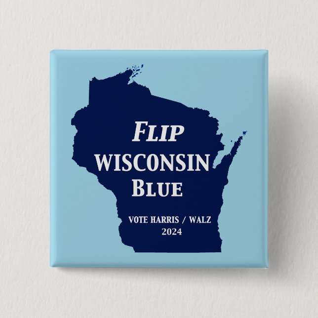 Dreh Wisconsin Blue im Jahr 2024 Button (Vorderseite)