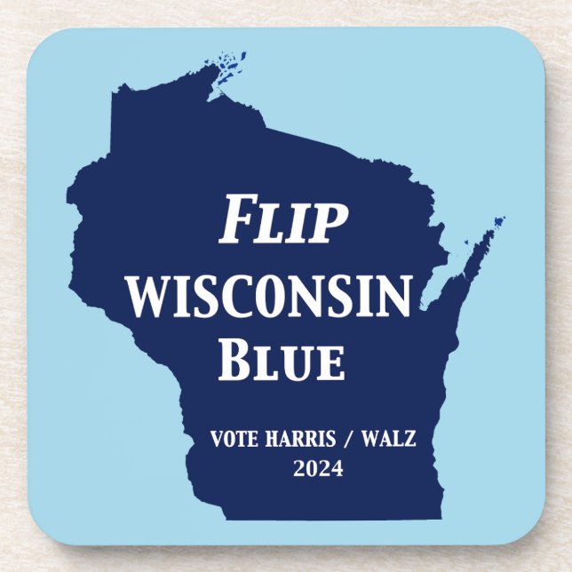 Dreh Wisconsin Blue im Jahr 2024 Getränkeuntersetzer (Vorderseite)
