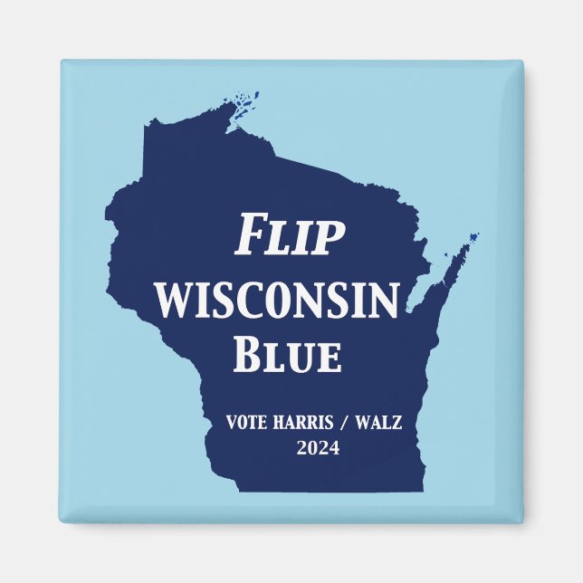 Dreh Wisconsin Blue im Jahr 2024 Magnet (Vorne)