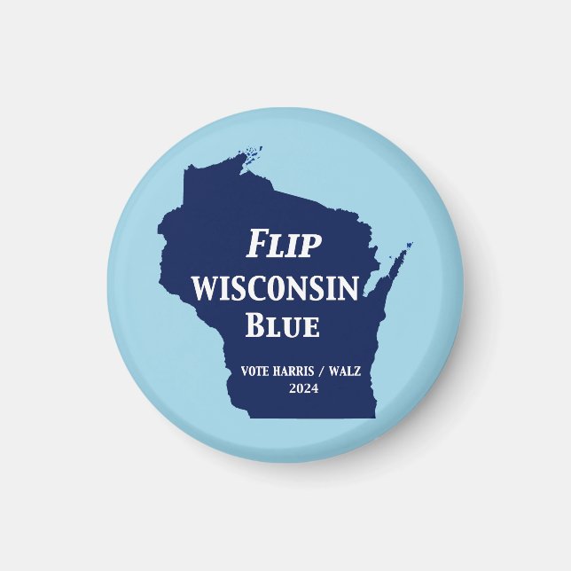 Dreh Wisconsin Blue im Jahr 2024 Magnet (Vorne)