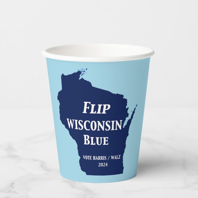Dreh Wisconsin Blue im Jahr 2024 Pappbecher (Vorderseite)
