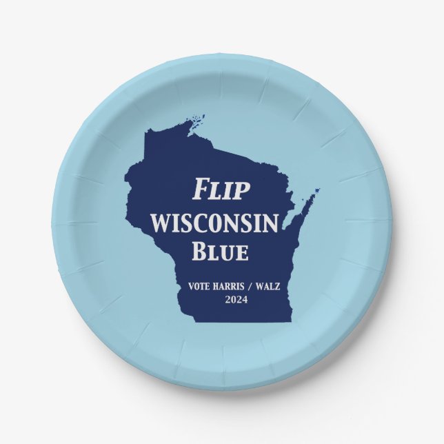 Dreh Wisconsin Blue im Jahr 2024 Pappteller (Vorderseite)