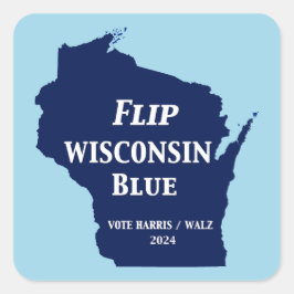 Dreh Wisconsin Blue im Jahr 2024 Quadratischer Aufkleber