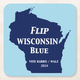 Dreh Wisconsin Blue im Jahr 2024 Rechteckiger Pappuntersetzer