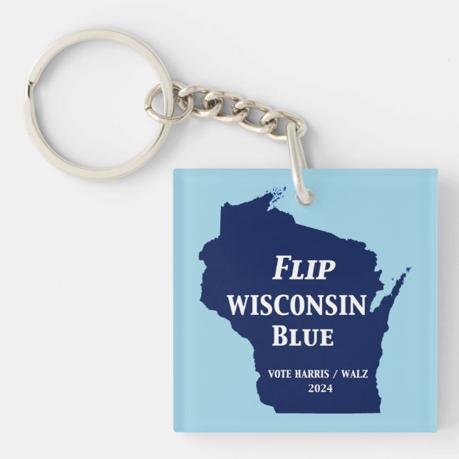 Dreh Wisconsin Blue im Jahr 2024 Schlüsselanhänger (Vorderseite)