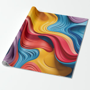 Drehbare 3D-Formen in Regenbogenfarben Geschenkpapier