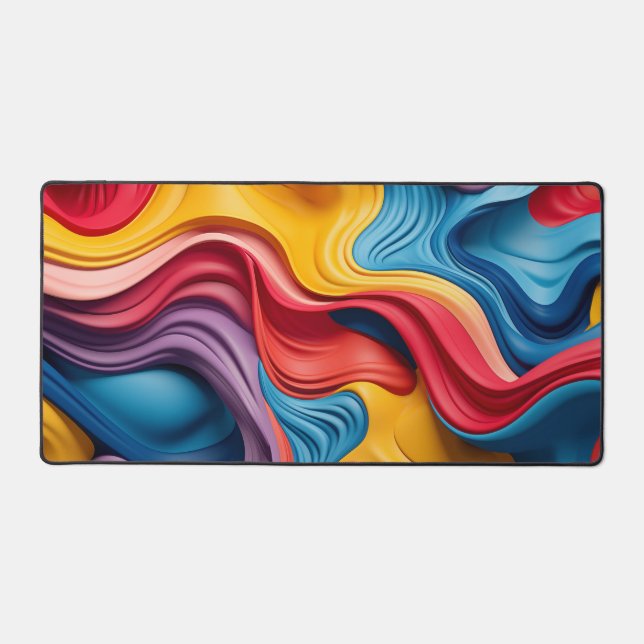 Drehbare 3D-Formen in Regenbogenfarben Schreibtischunterlage (Vorderseite)